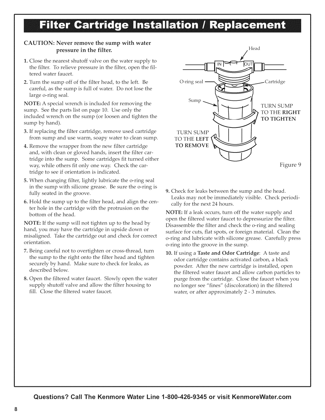 Kenmore 625.38454 owner manual To Tighten 