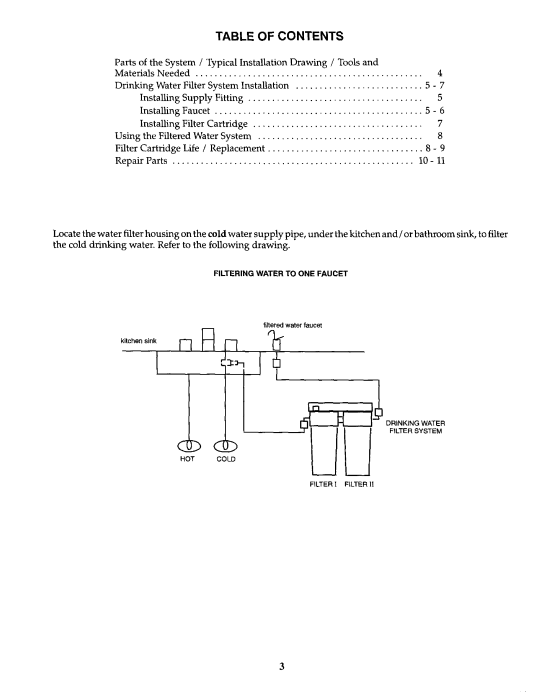 Kenmore 625.384600 owner manual Table of Contents 