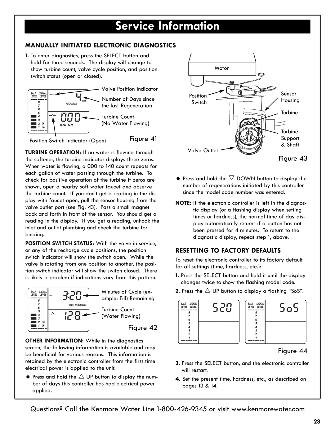 Kenmore 625.385200 manual Manually Initiated Electronic Diagnostics, Resetting to Factory Defaults 