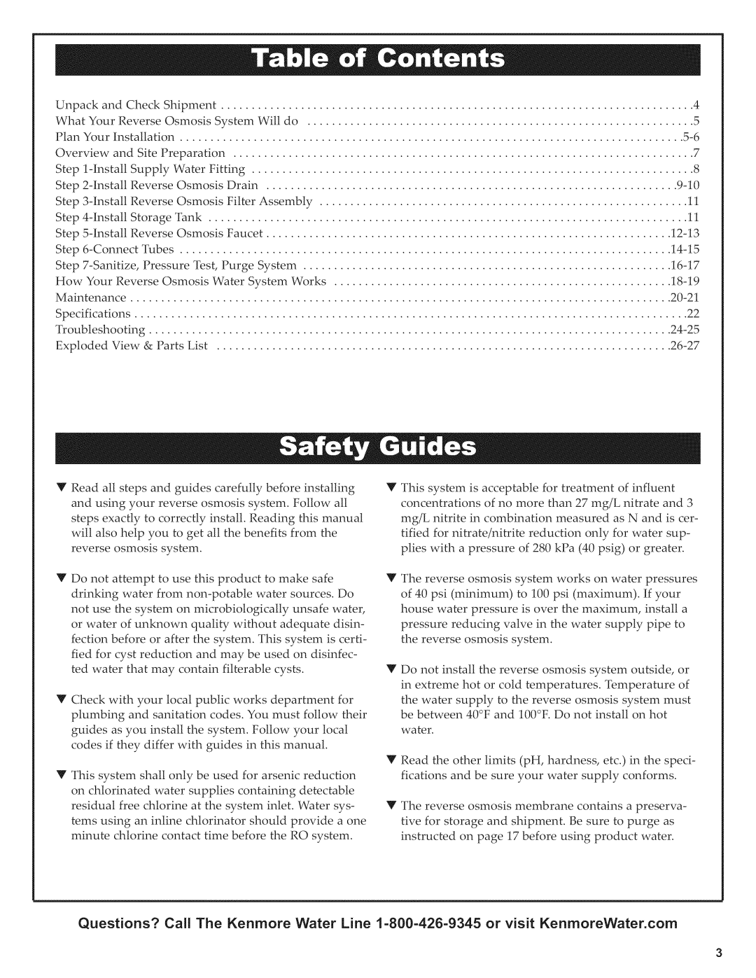 Kenmore 625.38556 owner manual Osmosis 