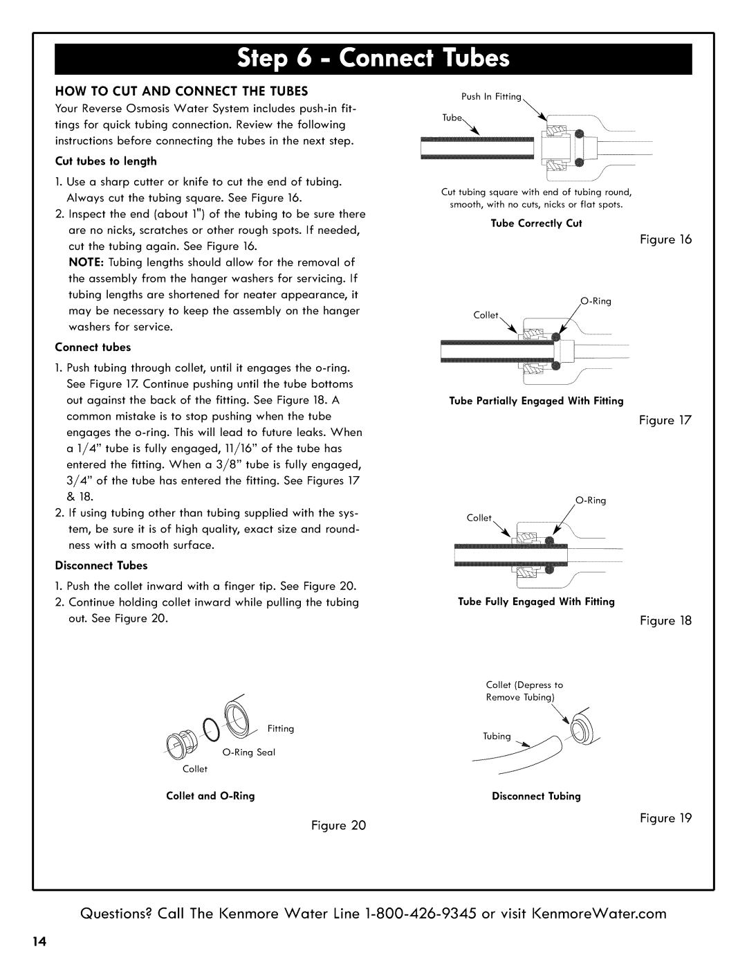 Kenmore 625.38556 owner manual HOW to CUT and Connect the Tubes, Connect tubes 