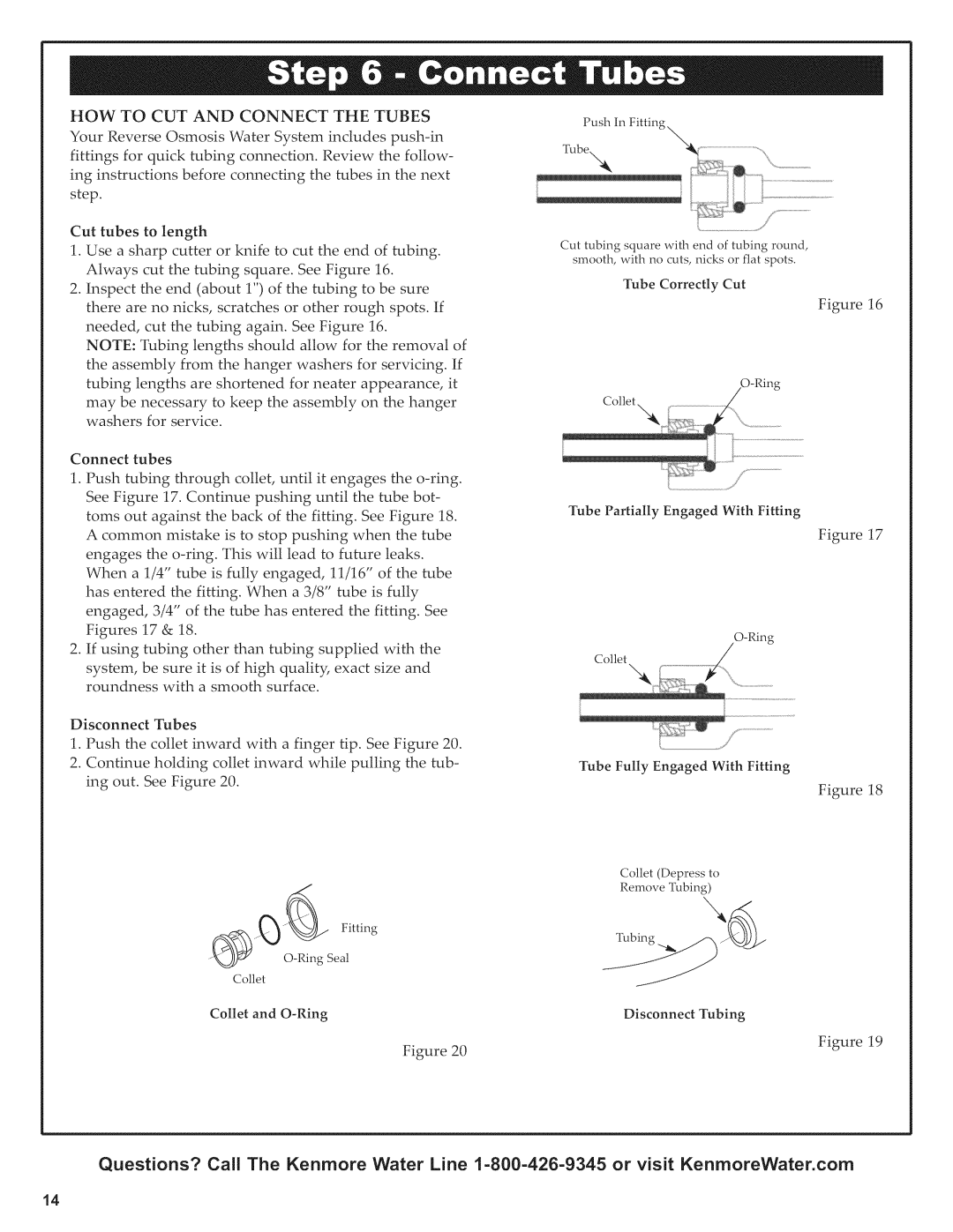 Kenmore 625.38556 owner manual HOW to CUT and Connect the Tubes 