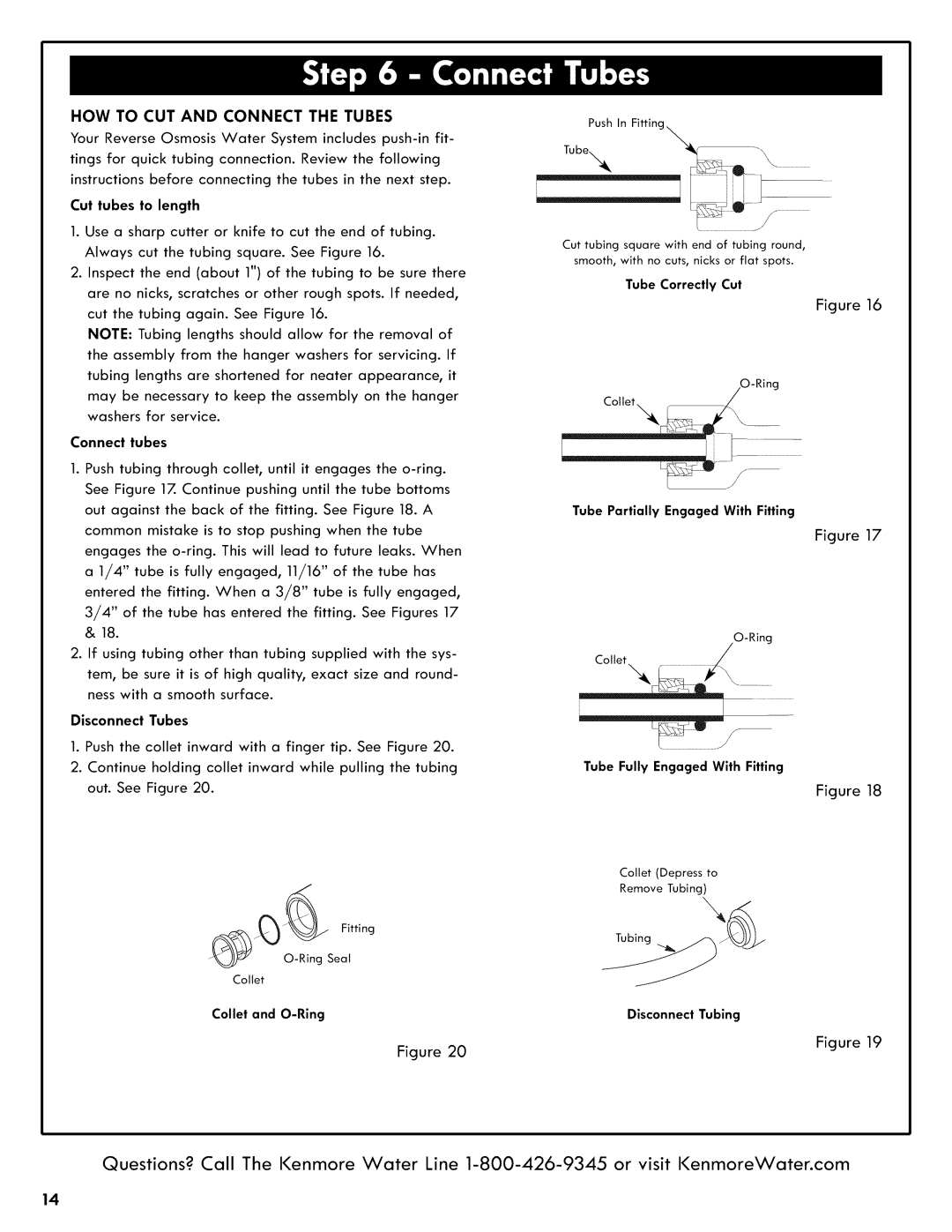 Kenmore 625.38556 owner manual HOW to CUT and Connect the Tubes 