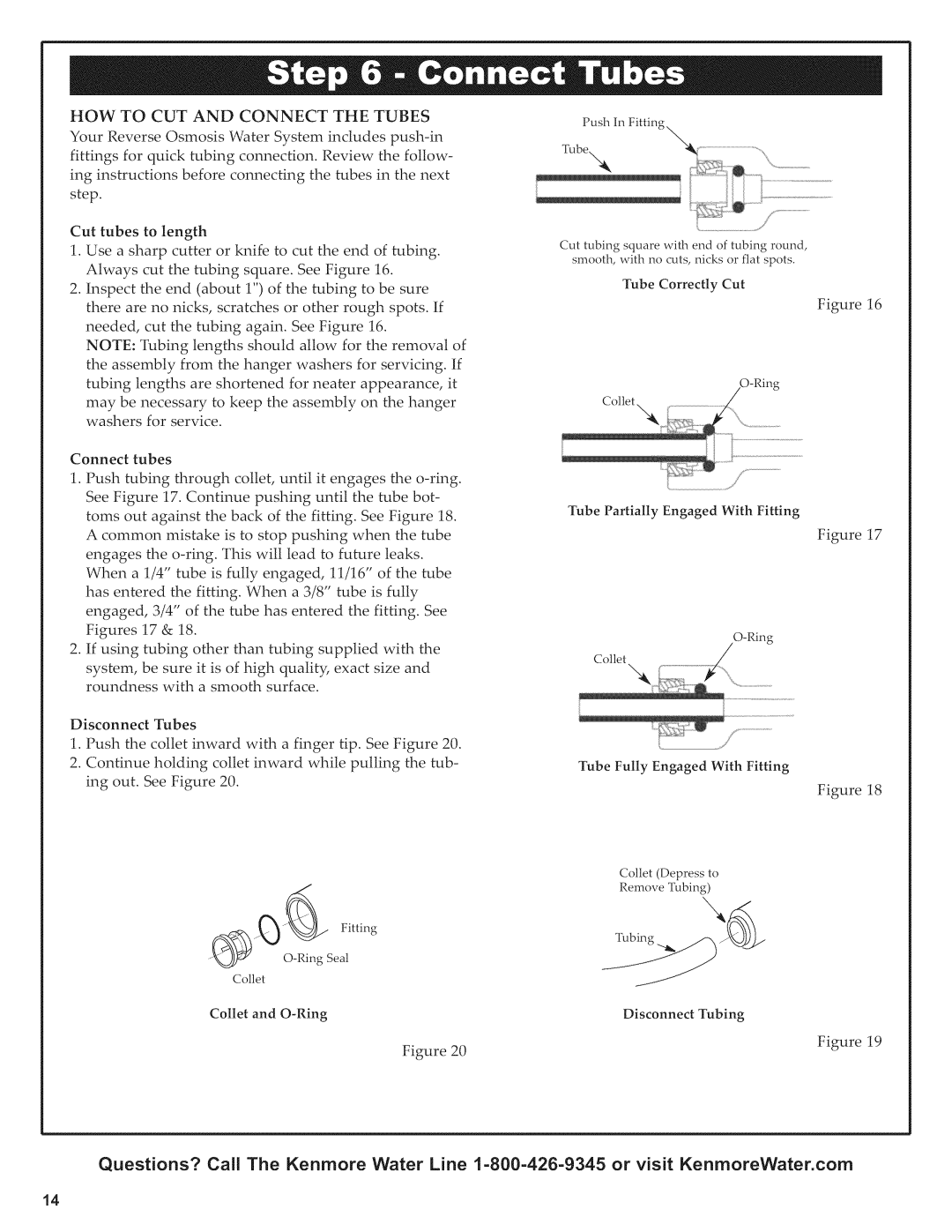 Kenmore 625.38556 owner manual How To Cut And Connect The Tubes 