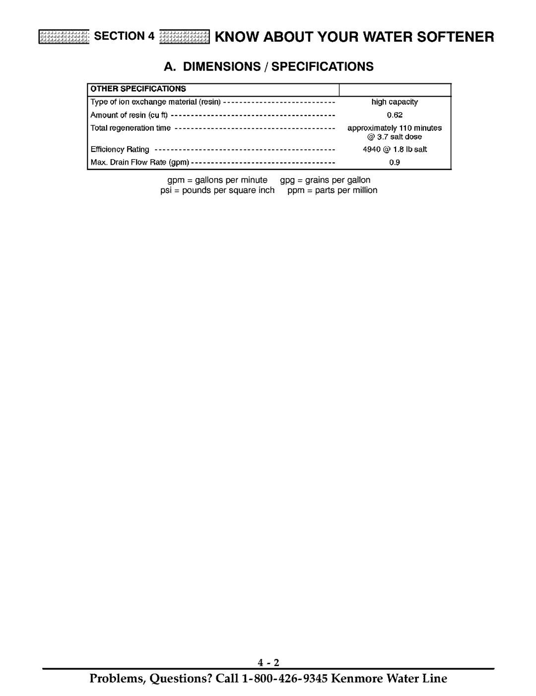 Kenmore 625.38811 owner manual Efficiency Rating 