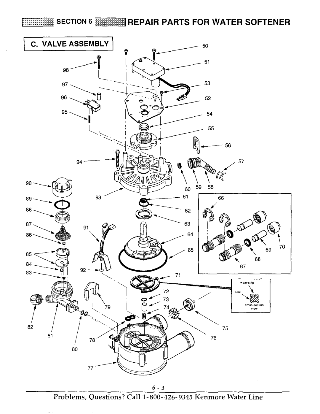 Kenmore 625.38815, 625.38816 owner manual 86 ÷, Ji iiiiiiiii!l Repair Parts for Water Softener 