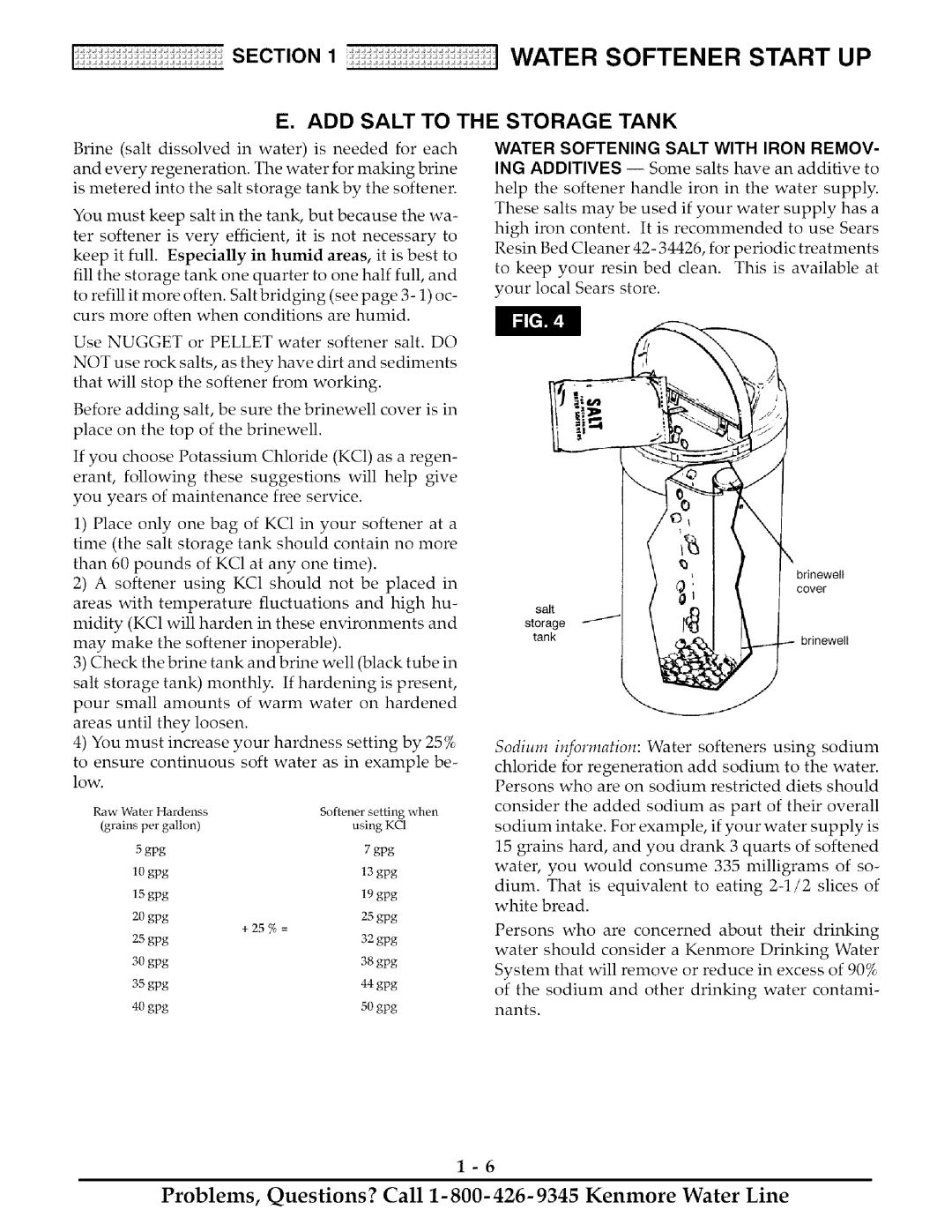 Kenmore 625.38818, 625.38817 owner manual ADD Salt to the Storage Tank, Water Softening Salt with Iron Remov 