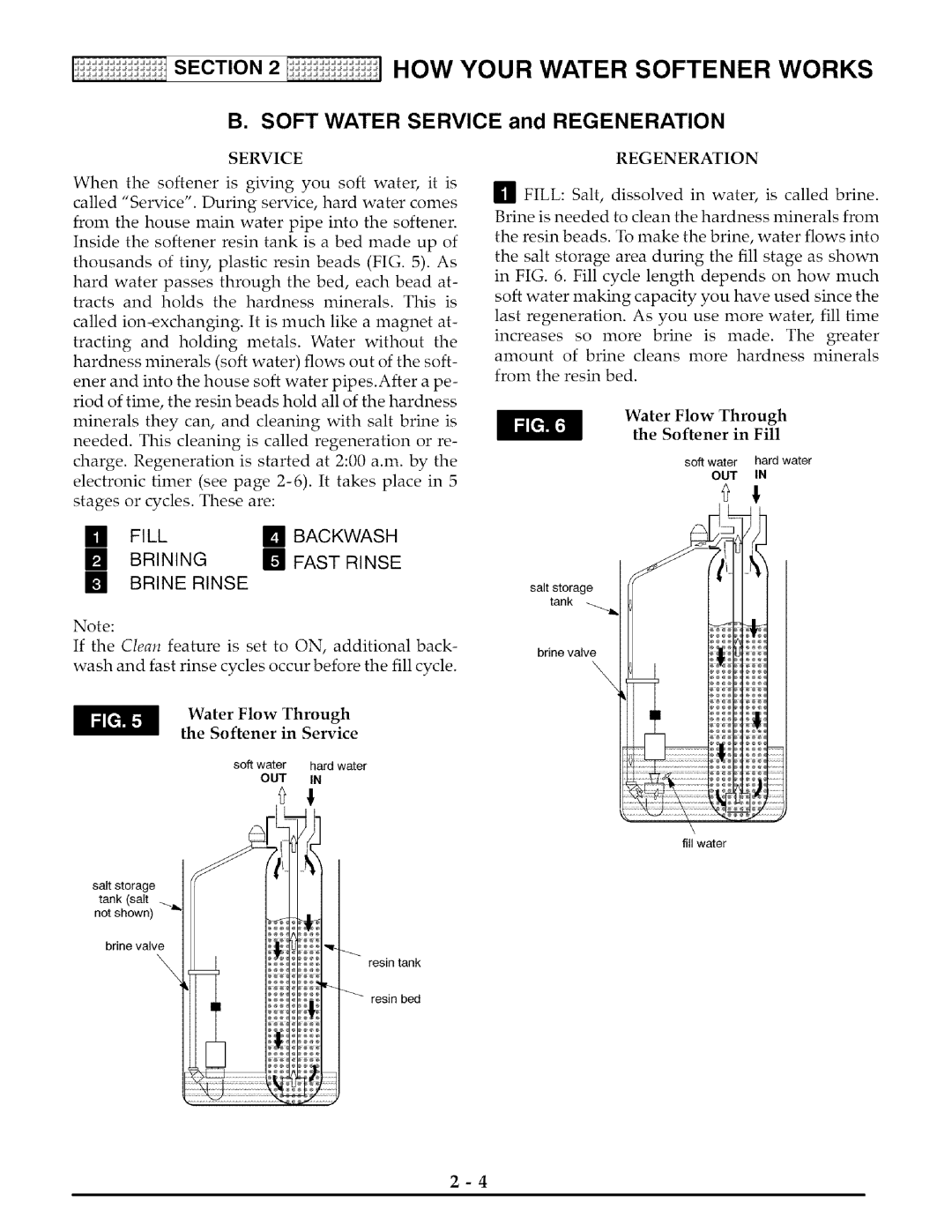 Kenmore 625.38825 owner manual Regeneration, Softener in Fill, Softener in Service 