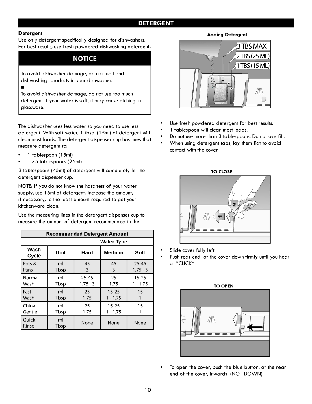 Kenmore 630.7793 manual Adding Detergent 