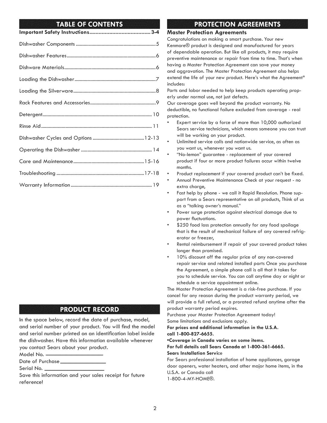 Kenmore 630.7793 manual Safety, Loading 