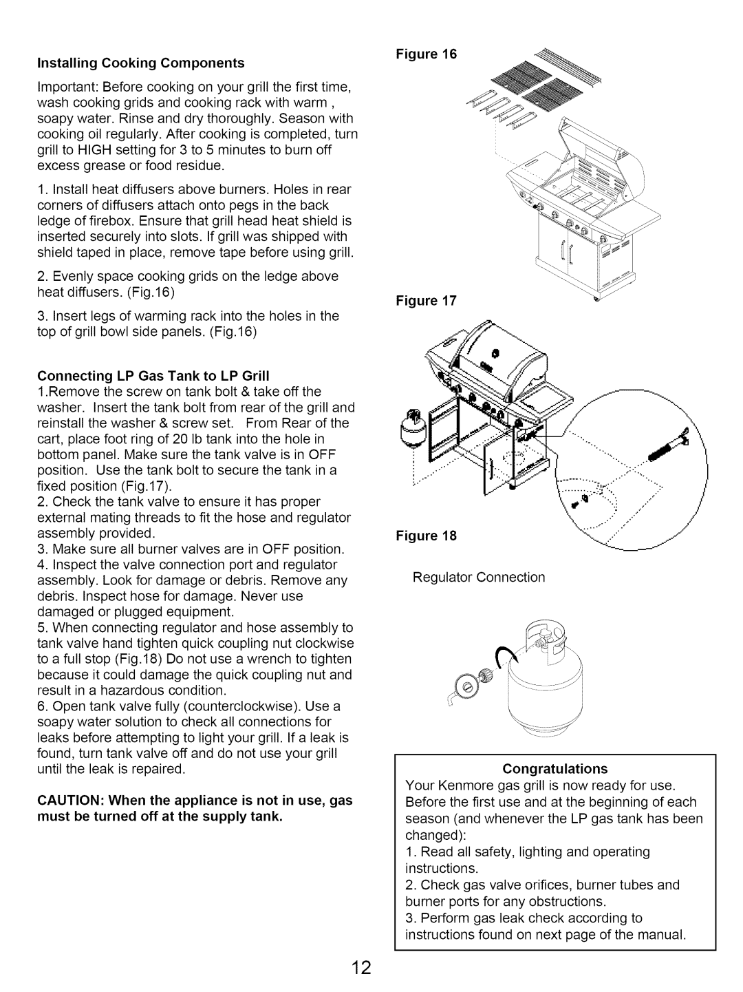 Kenmore 640-082960815-7, 122.16643900 owner manual Installing Cooking Components, Congratulations 