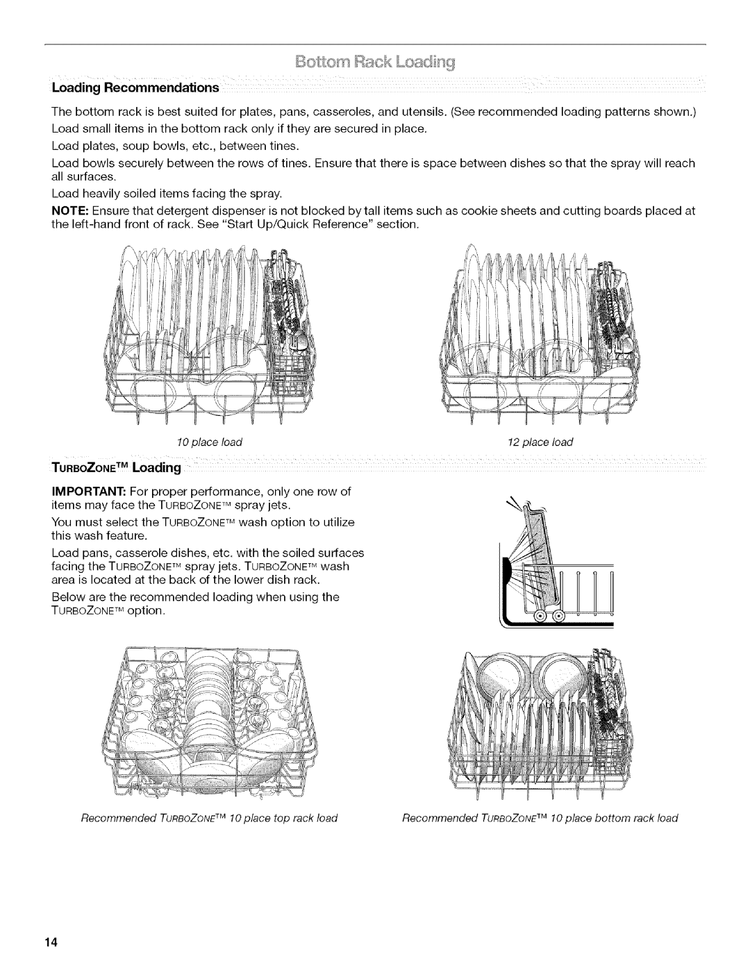 Kenmore 665.1312, 665.1342 manual Loading Recommendations 