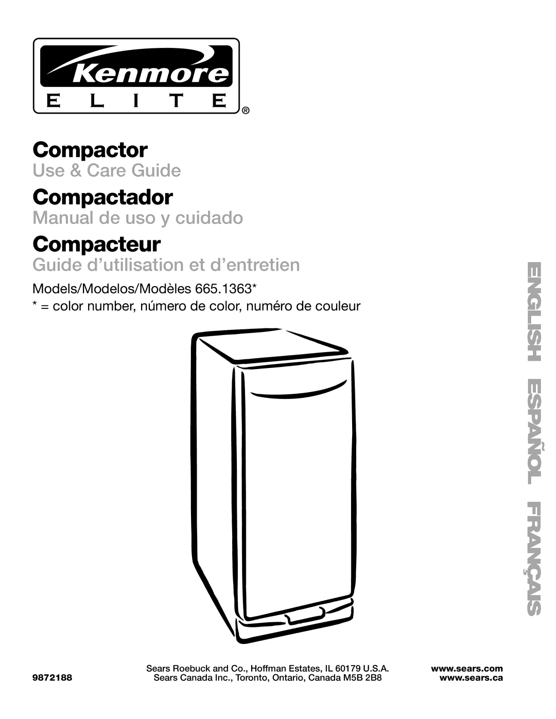 Kenmore 665.1363 manual Compactor 