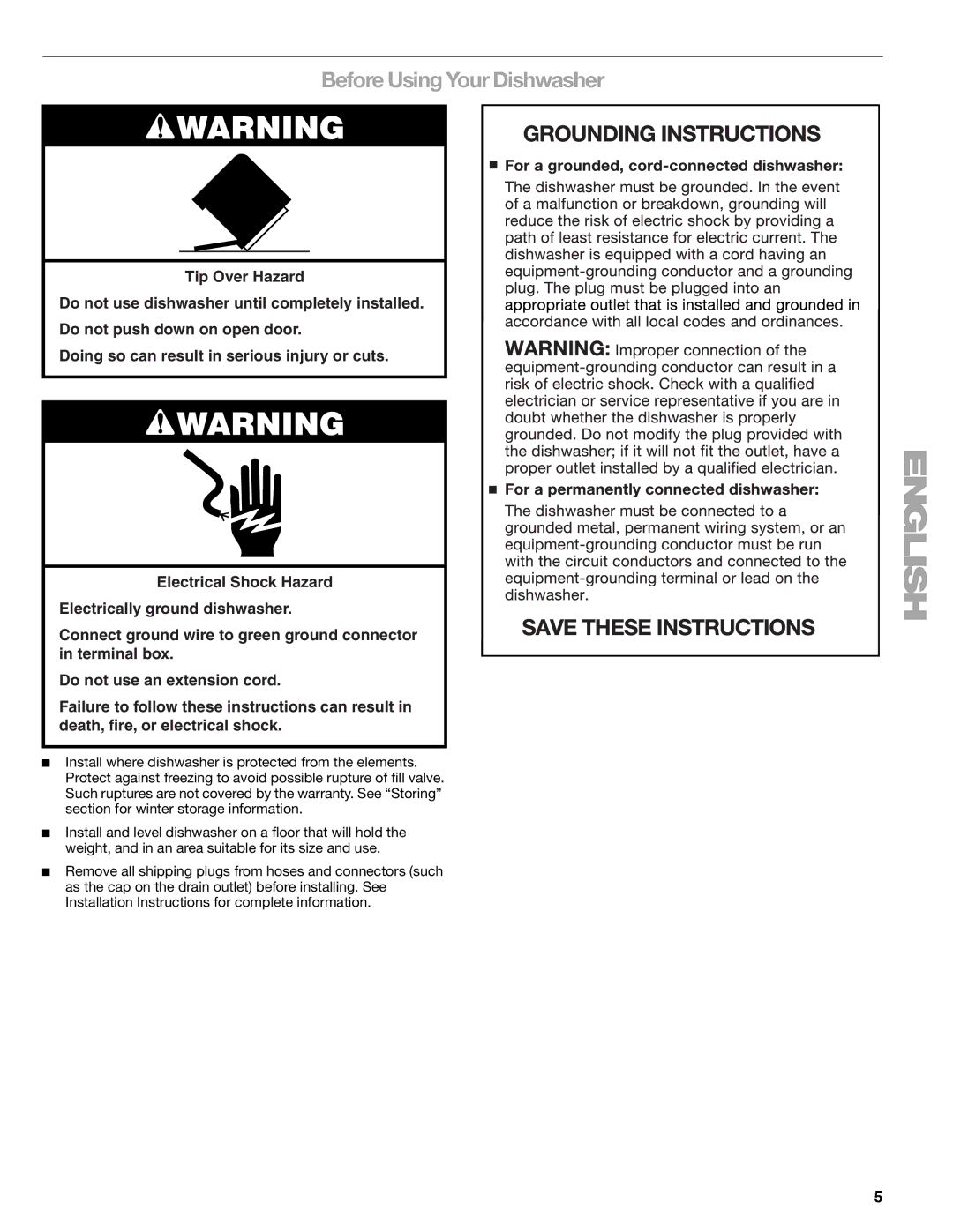 Kenmore 665.1388, 665.1378 manual Before Using Your Dishwasher 