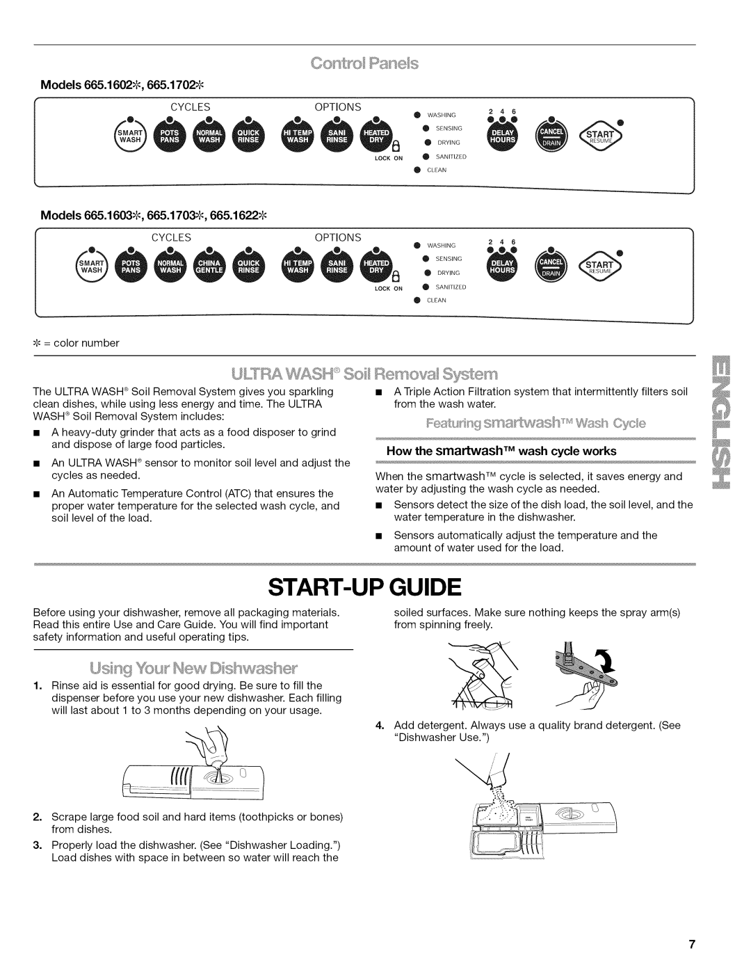 Kenmore 665.1622 START-UP Guide, Models 665.16035, 665.17035, Models 665.16025, How the smartwash TM wash cycle works 