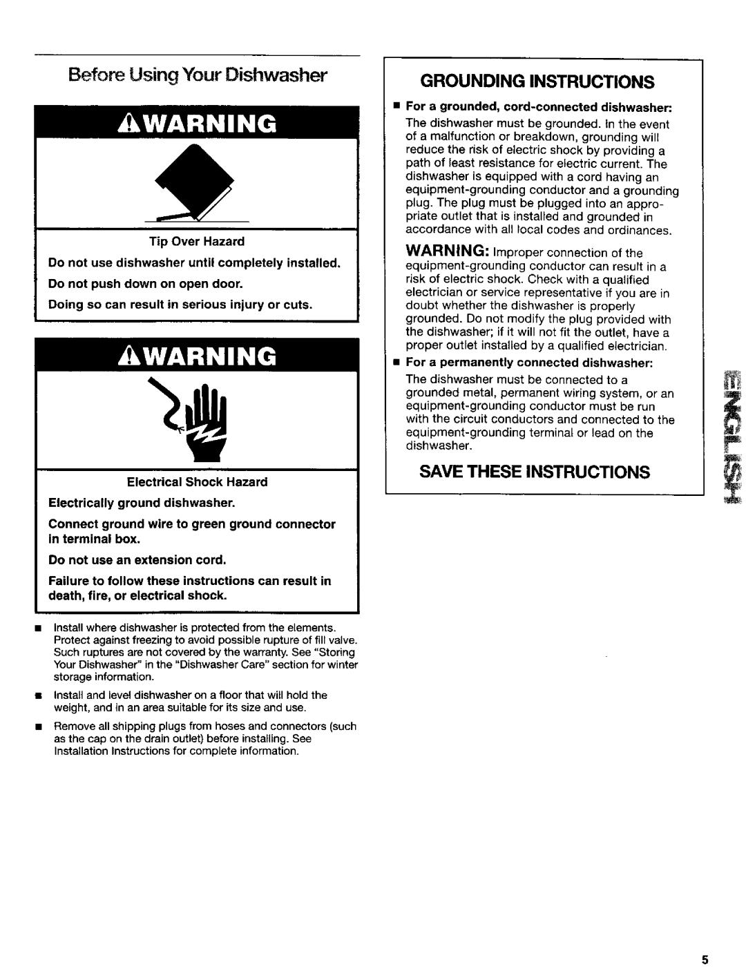 Kenmore 665.16654, 665.16652, 665.16659 manual Before Using Your Dishwasher 