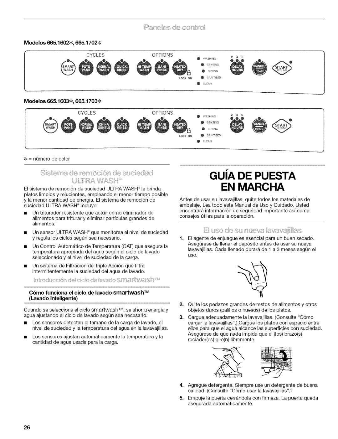 Kenmore 665.1602, 665.1703, 665.1702 manual EN Marcha, Modelos 665.1603% 