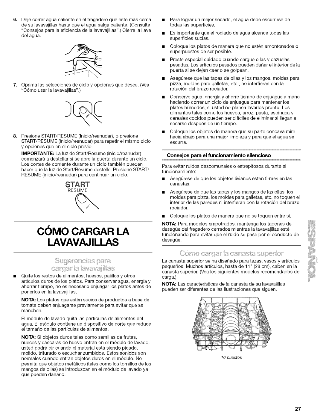 Kenmore 665.1603, 665.1703, 665.1702, 665.1602 manual Lavavajillas 