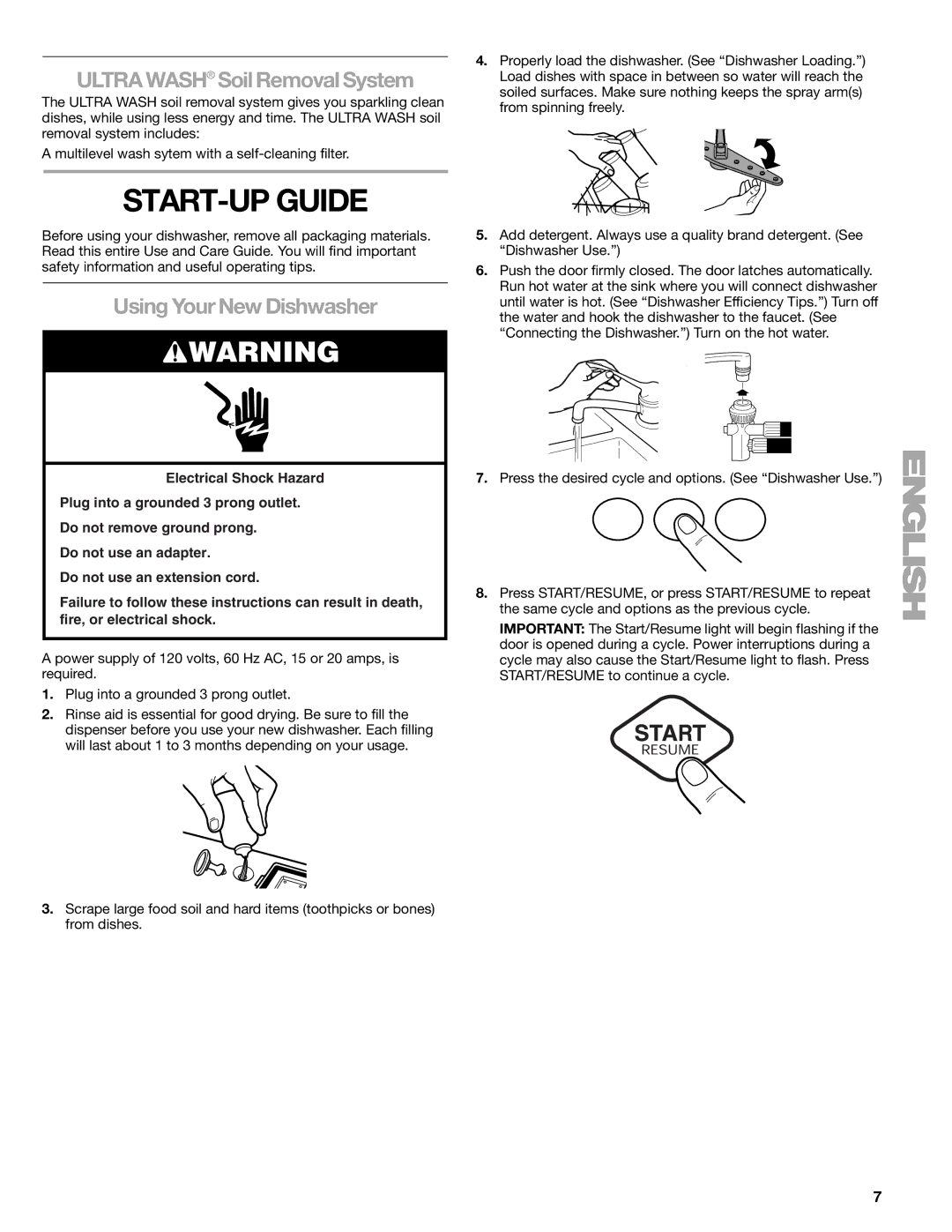 Kenmore 665.1776 manual START-UP Guide, Ultra Wash Soil Removal System, Using Your New Dishwasher 