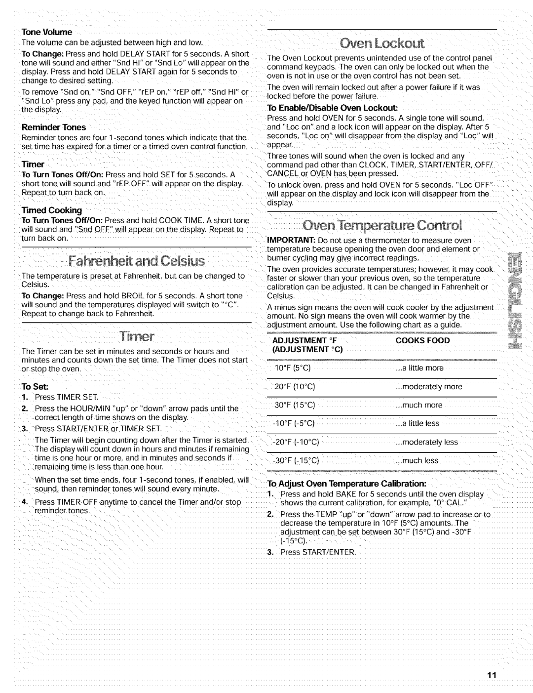 Kenmore 665.72002 manual Adjustment 