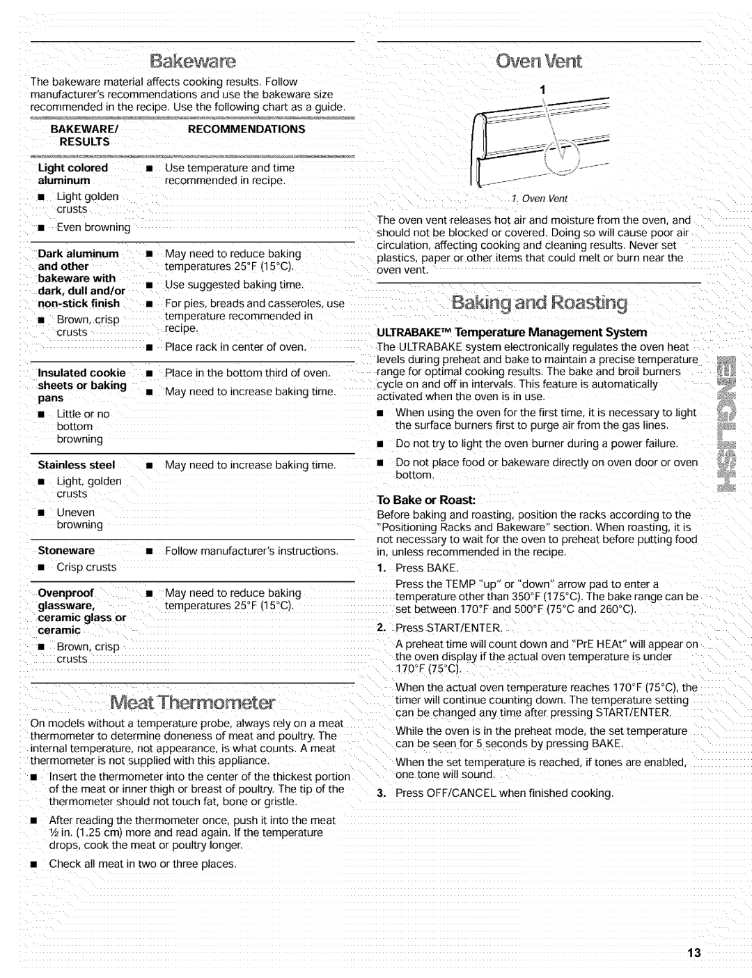 Kenmore 665.72002 manual Baking and Roas ng 