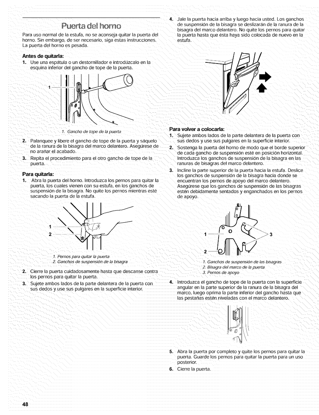 Kenmore 665.72002 manual Antes de quitarla, Para quitarla, Para volver a colocarla 