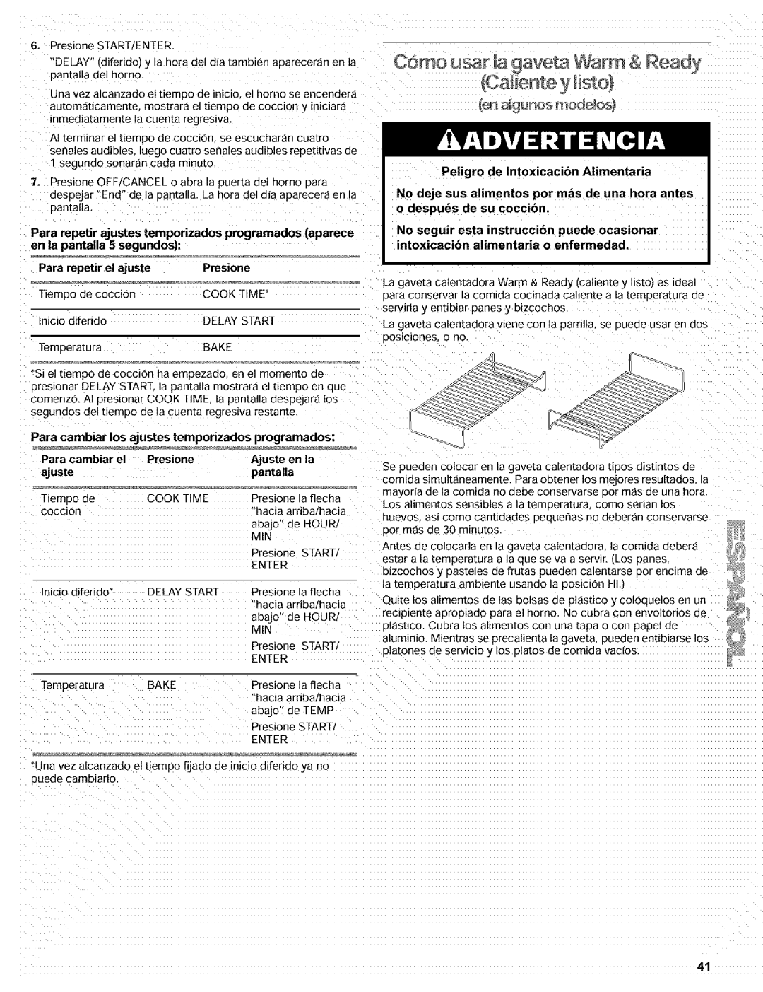 Kenmore 665.72002 manual Como usar 9aveta Warm & Read- ICa#ente, Para repetir el ajuste, Presmne 