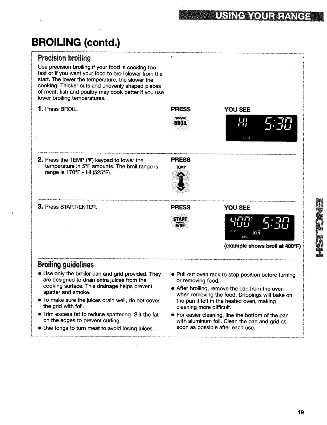 Kenmore 665.75839, 665.75837, 665.75832 manual Precisionbroiling, Broilingguidelines 