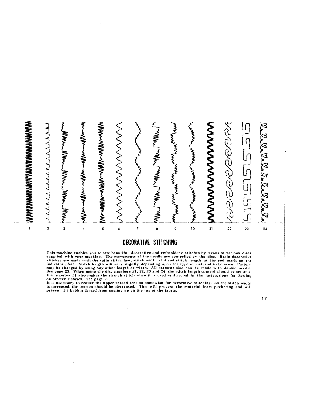 Kenmore 68, 95, 1750, 96, 1651, 1600, 1654, 1652, 1650 manual Decorativestitching 