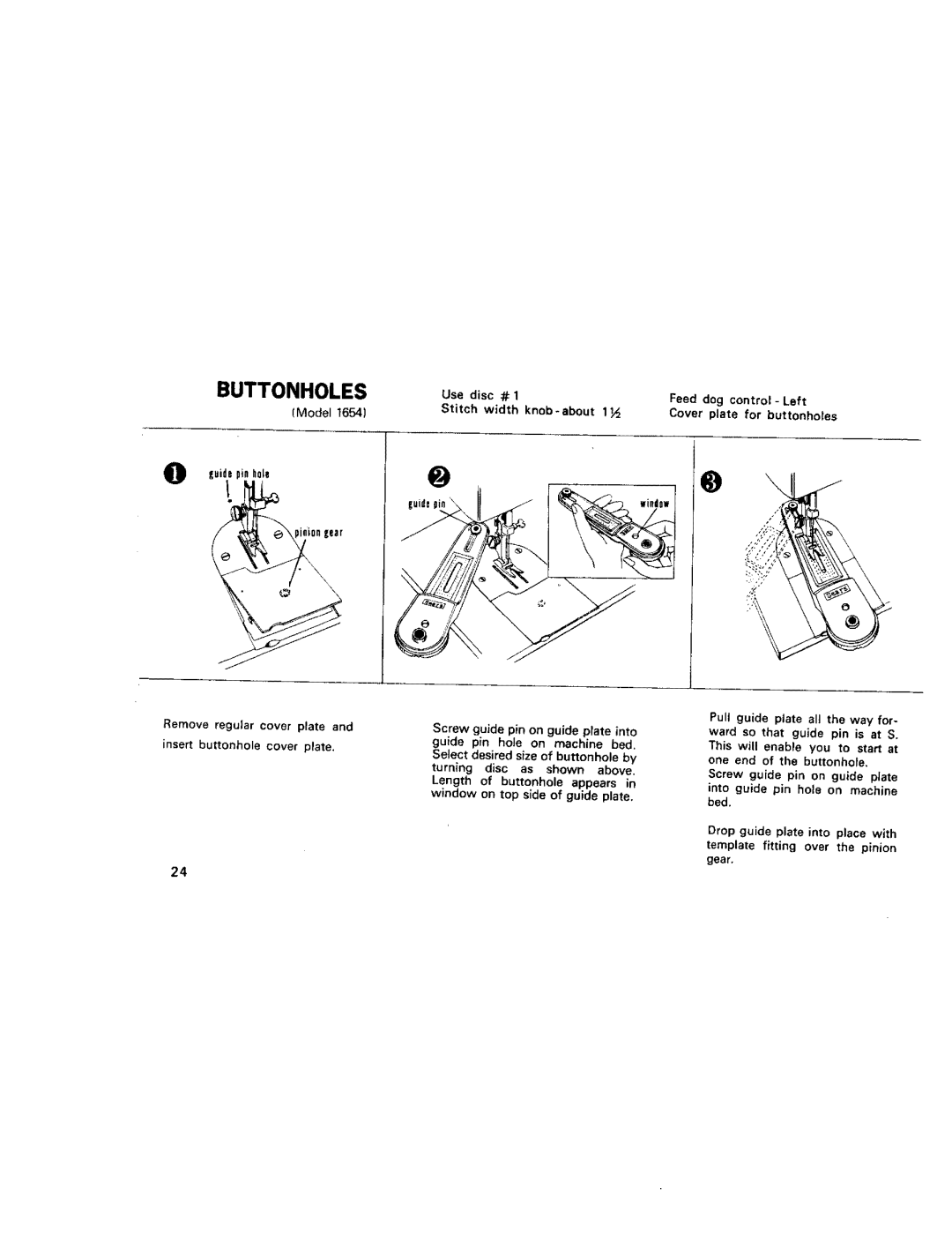 Kenmore 1652, 68, 95, 1750, 96, 1651, 1600, 1654, 1650 manual Remove regular Cover Plate 