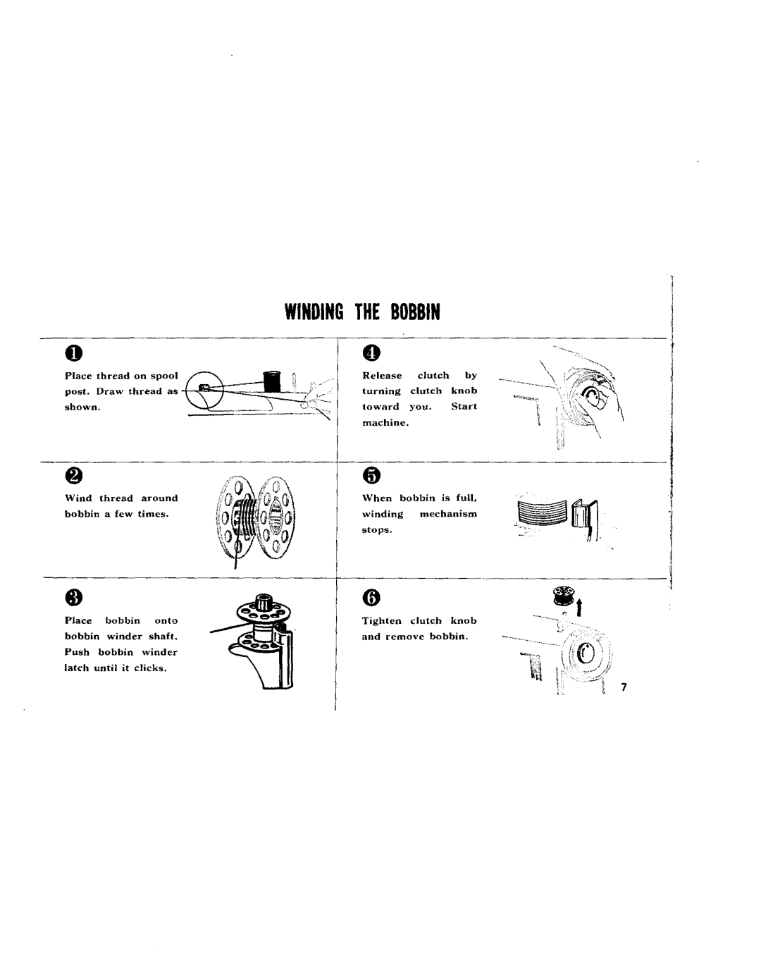 Kenmore 1650, 68, 95, 1750, 96, 1651, 1600, 1654, 1652 manual Winding the Bobbin 