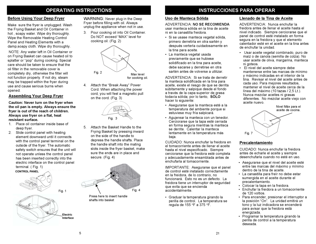 Kenmore 69298 Operating Instructions, Instrucciones Para Operar, Before Using Your Deep Fryer, Assembling Your Deep Fryer 