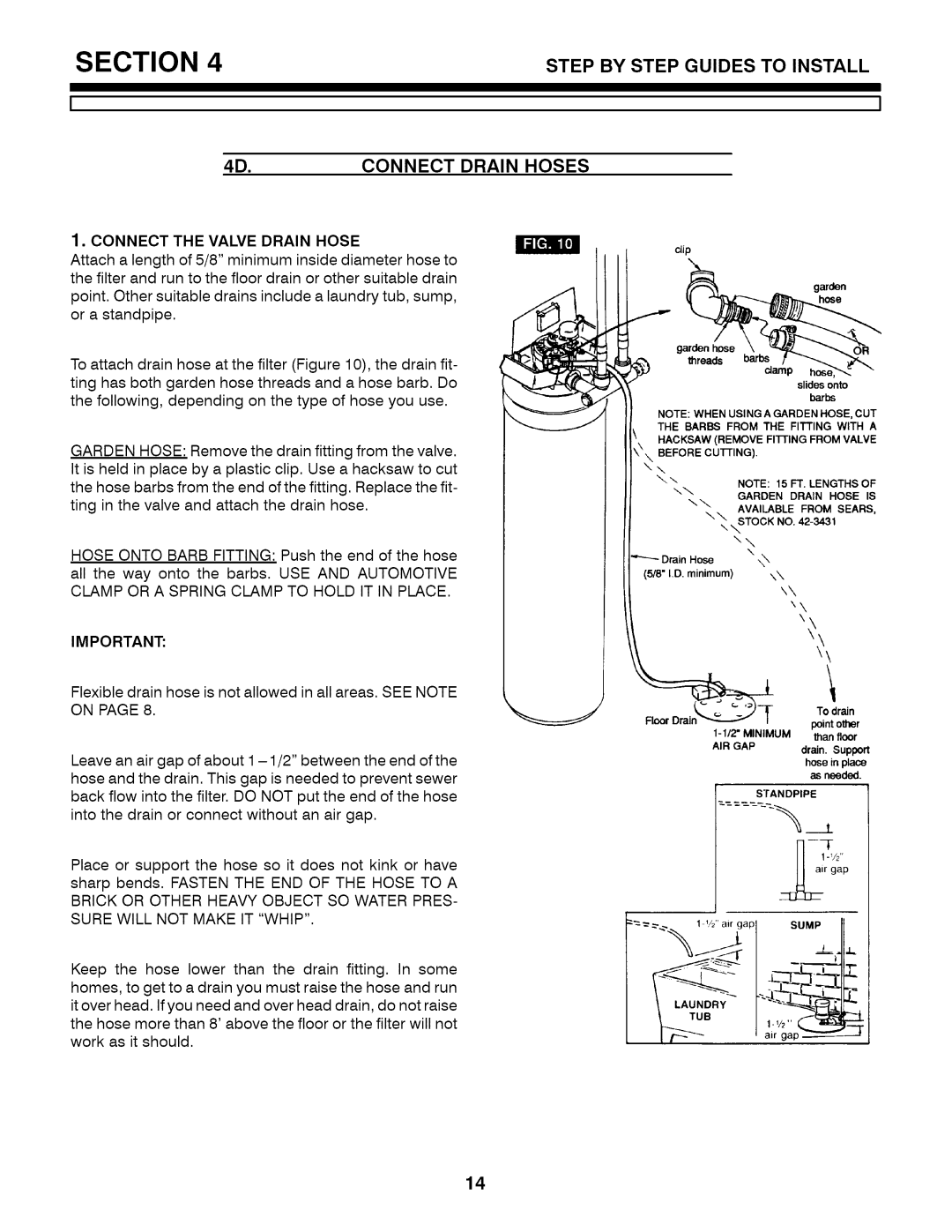 Kenmore 7146611 installation manual Step by Step Guides to Install 4D.CONNECT Drain Hoses, Connect the Valve Drain Hose 