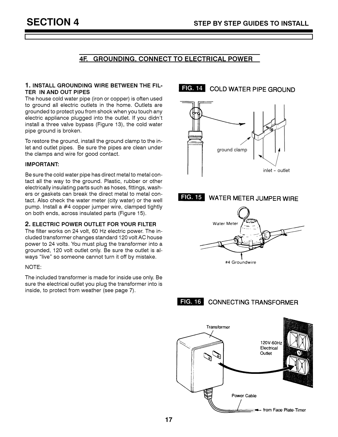 Kenmore 7146611 installation manual Install Grounding Wire Between the FIL TER in and OUT Pipes, Cold Water Pipe Ground 