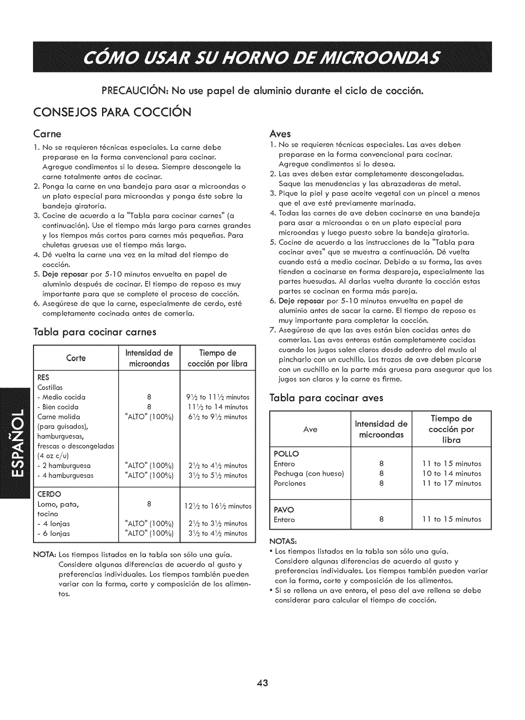 Kenmore 721. 7920 manual Consejos Para COCCI6N 