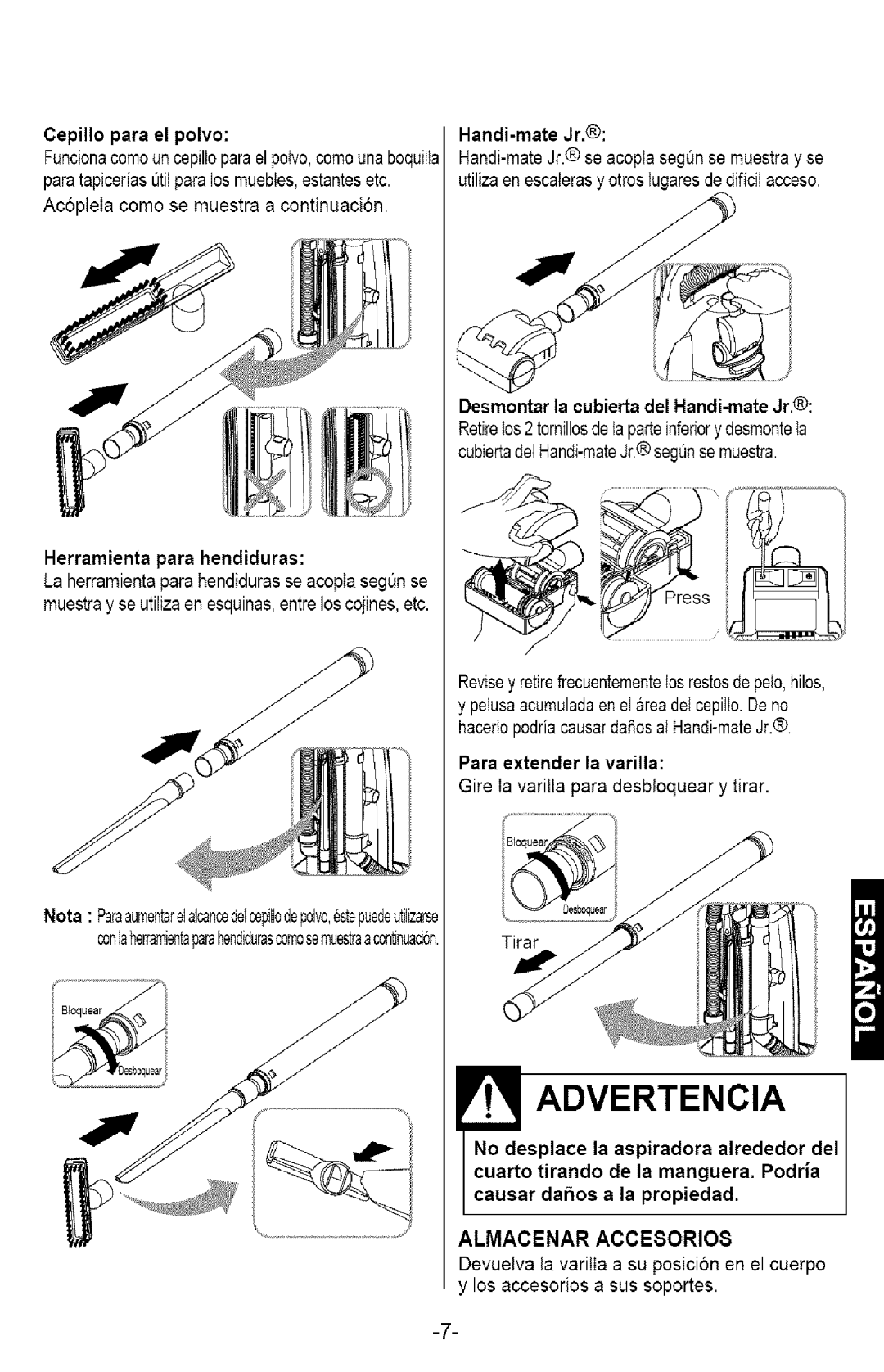 Kenmore 721.358205 owner manual Herramienta para hendiduras, Handi-mate Jr.@ 