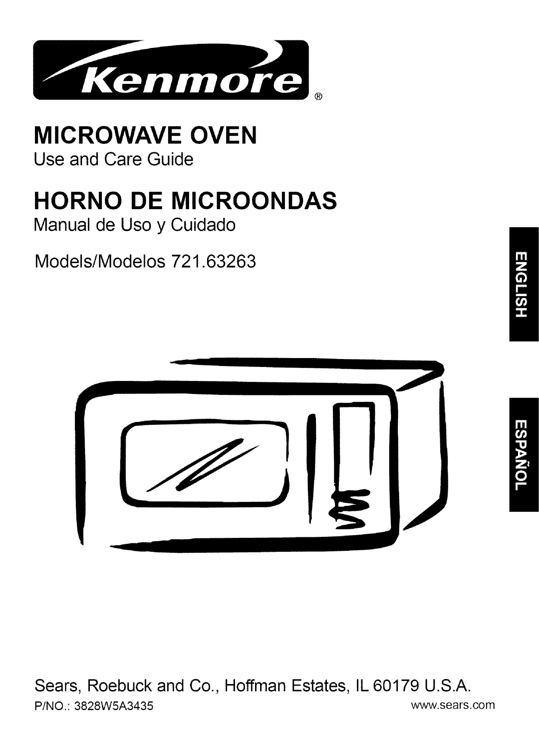 Kenmore 721.63263 manual Microwave Oven, Horno De Microondas, Use and Care Guide, Manual de Uso y Cuidado Models/Modelos 