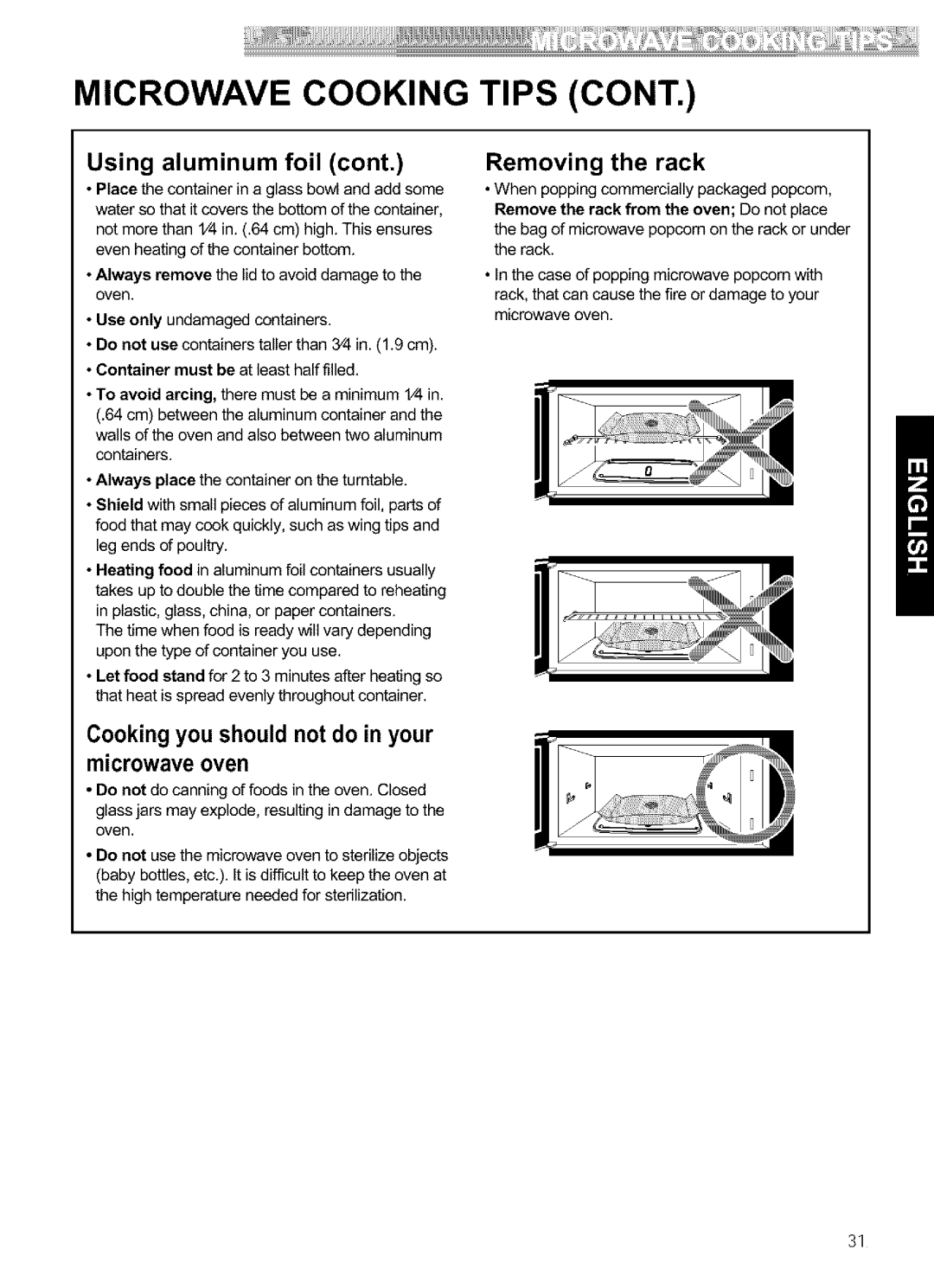 Kenmore 721.64683, 721.64689, 721.64684, 721.64682 manual Microwave Cooking Tips, Always remove the lid to avoid damage to 