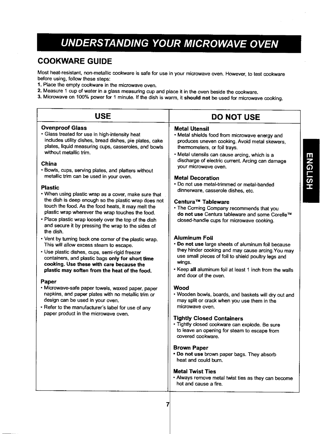 Kenmore 721.66222 manual Cookware Guide, USE Do not USE 