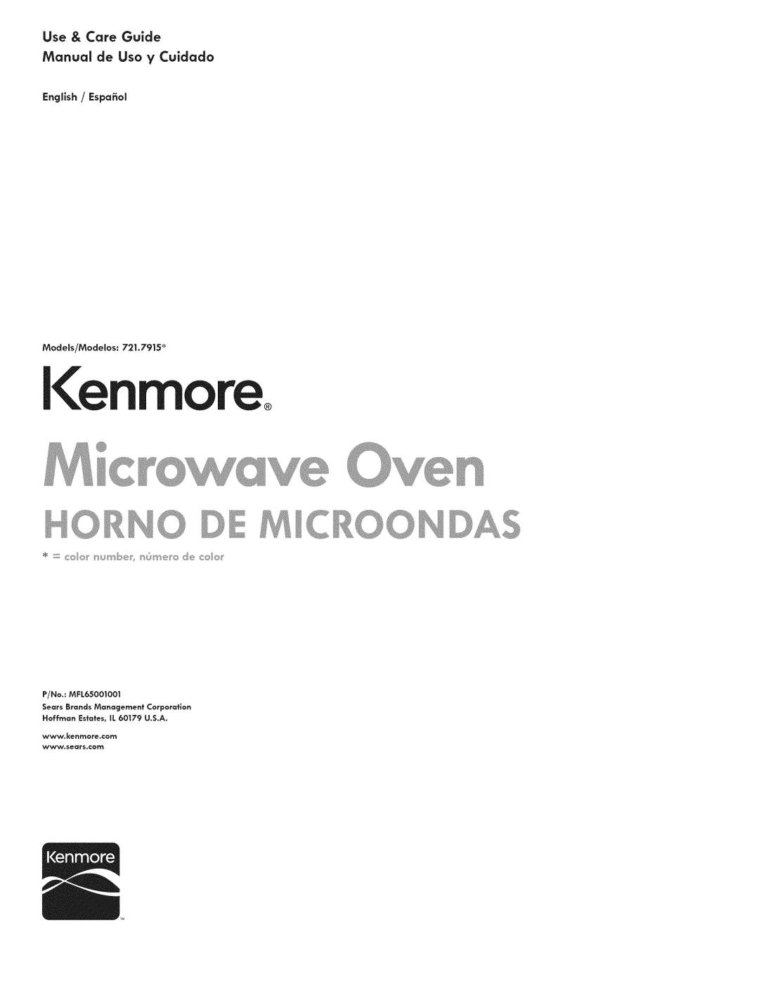 Kenmore 721.7915 manual Ienmore, Use & Care Guide Manual de Uso y Cuidado 