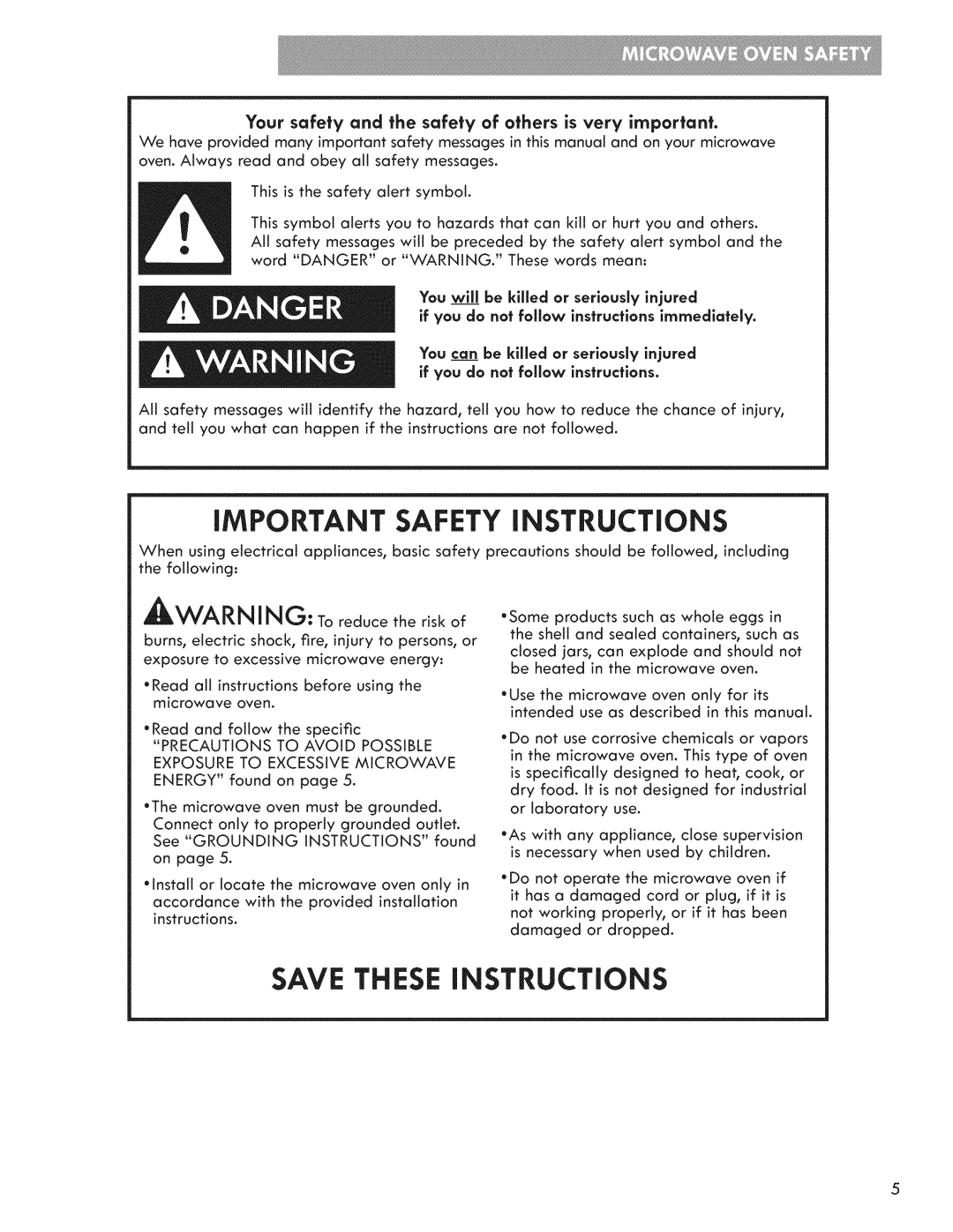 Kenmore 721.7915 manual IMPORTANT Safety iNSTRUCTiONS, Your safety and the safety of others is very important 