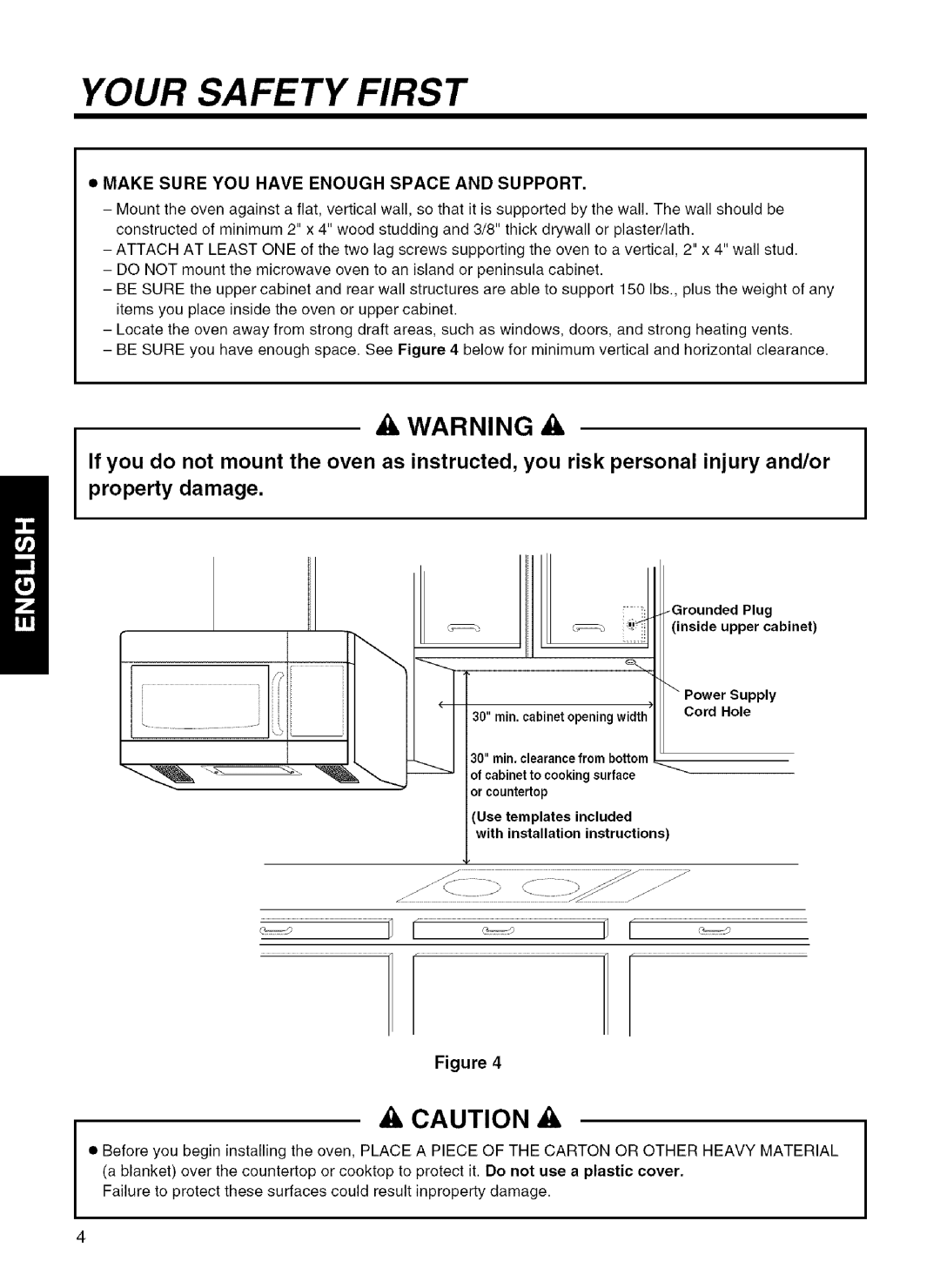 Kenmore 721.80049, 721.80042, 721.80043, 721.80044 installation instructions Property damage 