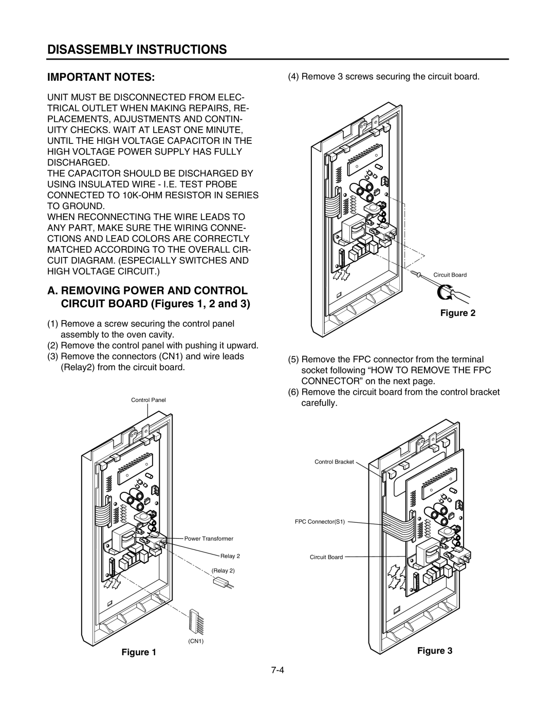 Kenmore 721.805944, 721.805934, 721.805924, 721.626434, 721.626424, 721.626494 manual Disassembly Instructions, Important Notes 