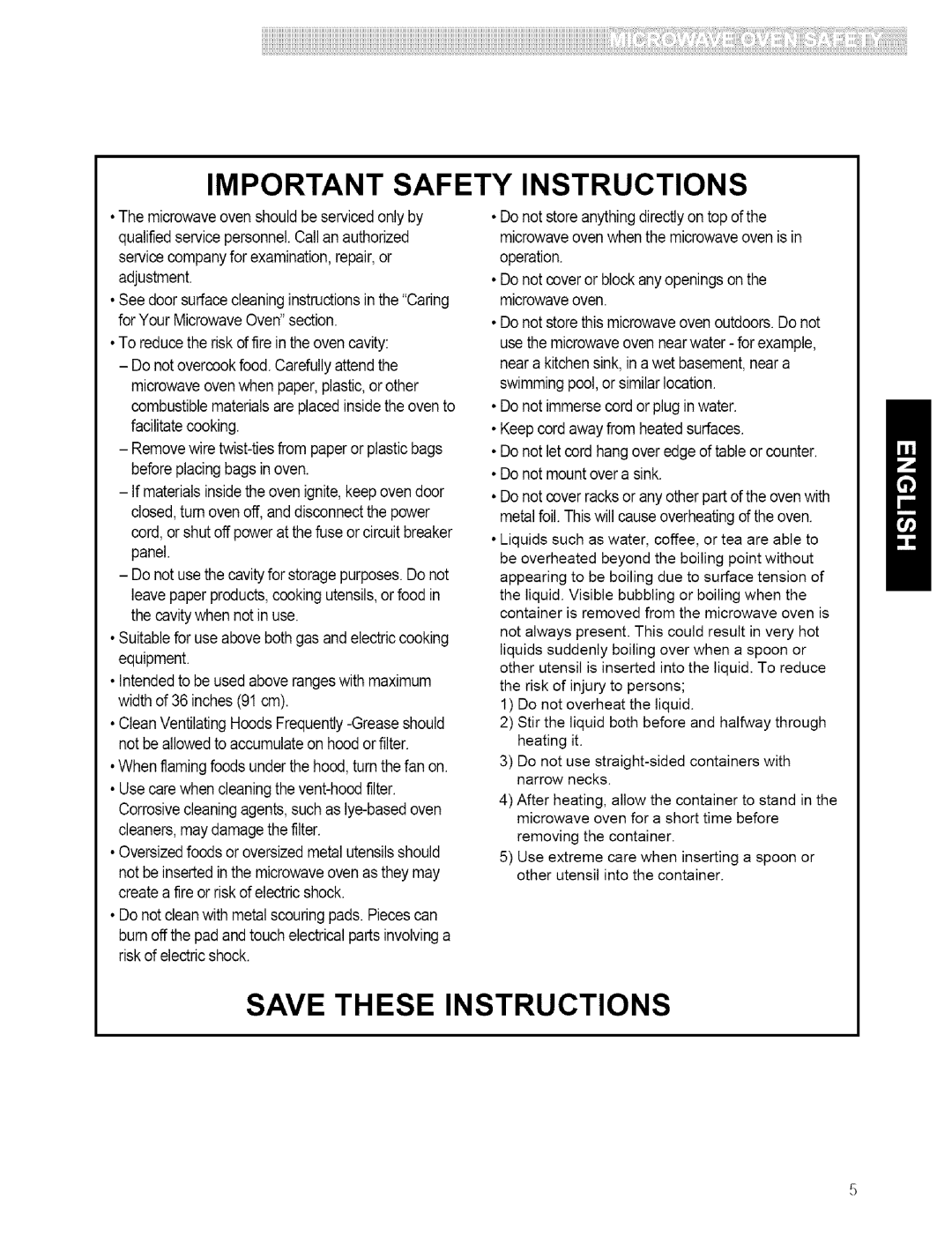 Kenmore 721.80413, 721.80599, 721.80594, 721.80593 manual Important Safety Instructions, i!i!i!!i!i, Save These Instructions 
