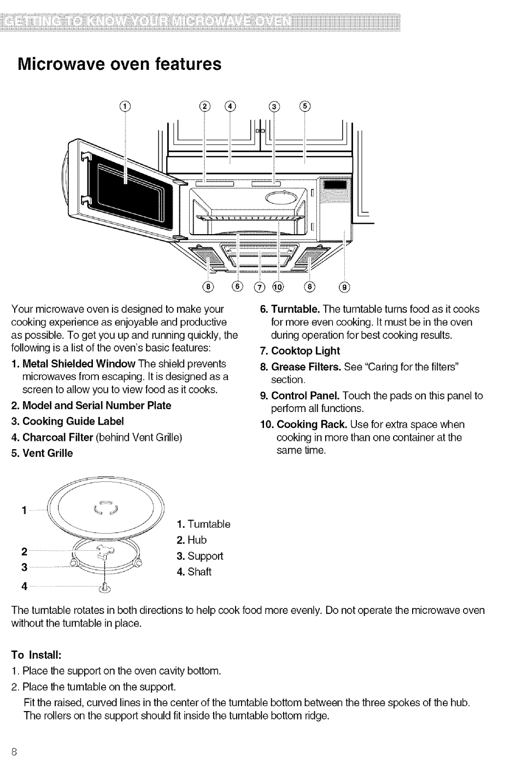 Kenmore 721.80603, 721.80602, 721.80609, 721.80604 manual Model and Serial Number Plate Cooking Guide Label, To Install 