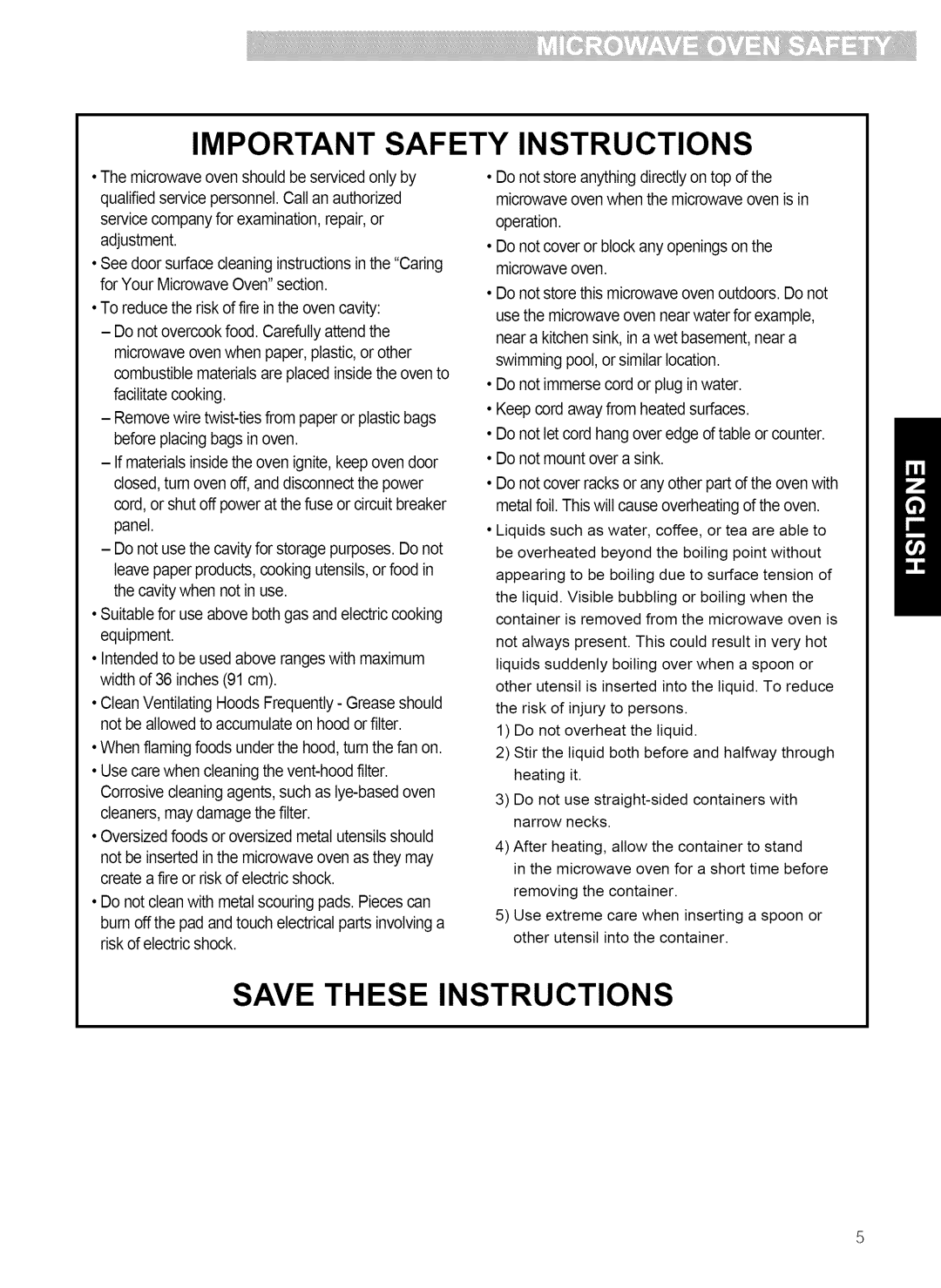 Kenmore 721.80863 manual Important Safety Instructions, Save These Instructions, •To reducethe risk d fire inthe ovencavity 