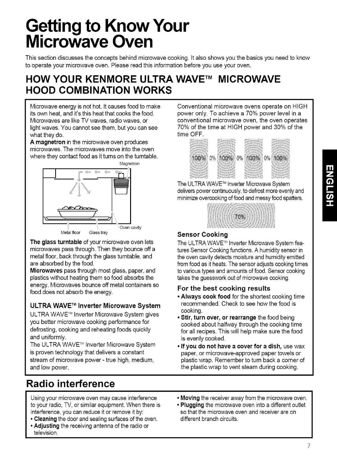 Kenmore 721.80884, 721.80889, 721.80882 Getting to Know Your Microwave Oven, Sensor Cooking, For the best cooking results 