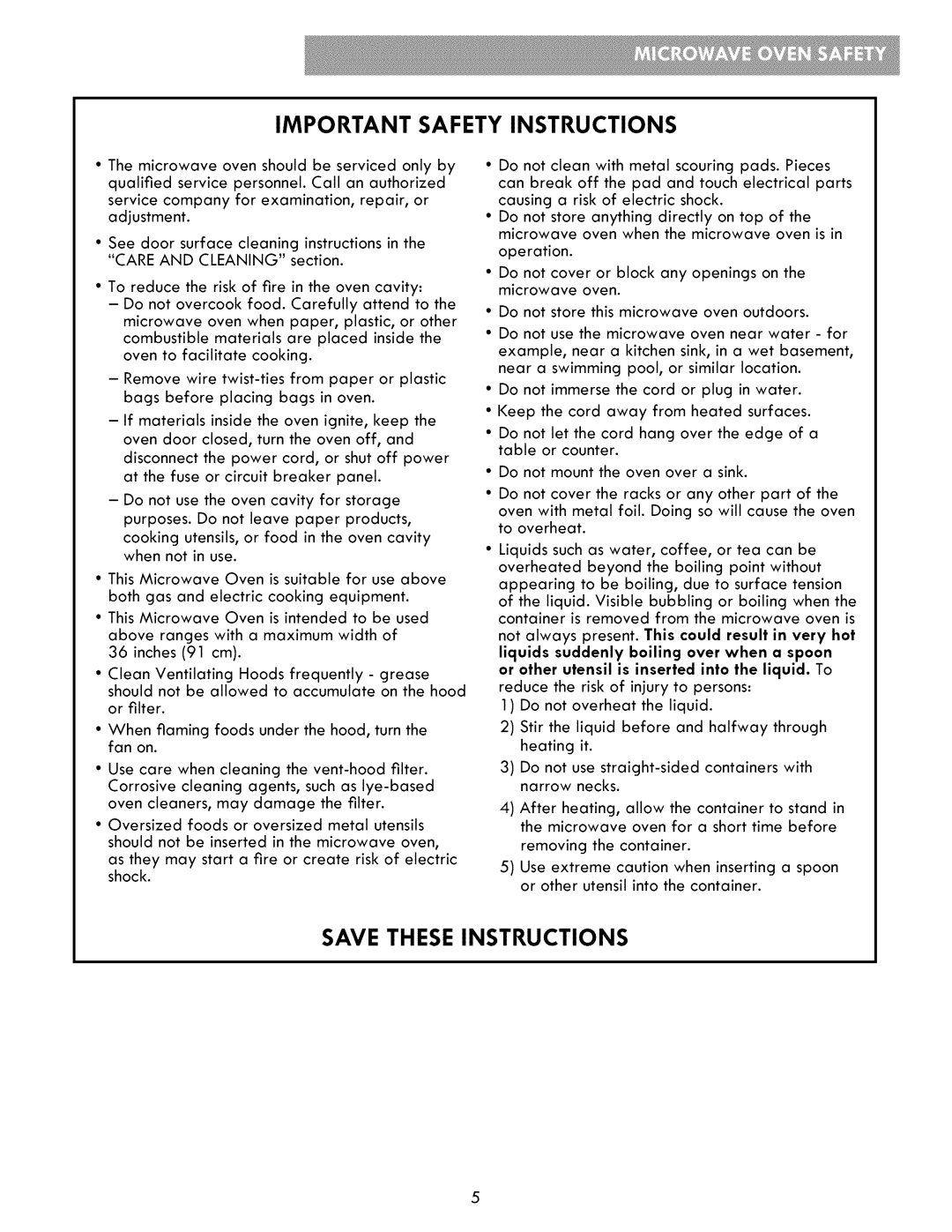 Kenmore 721.86003 Important Safety Instructions, Save These Instructions, To reduce the risk of fire in the oven cavity 
