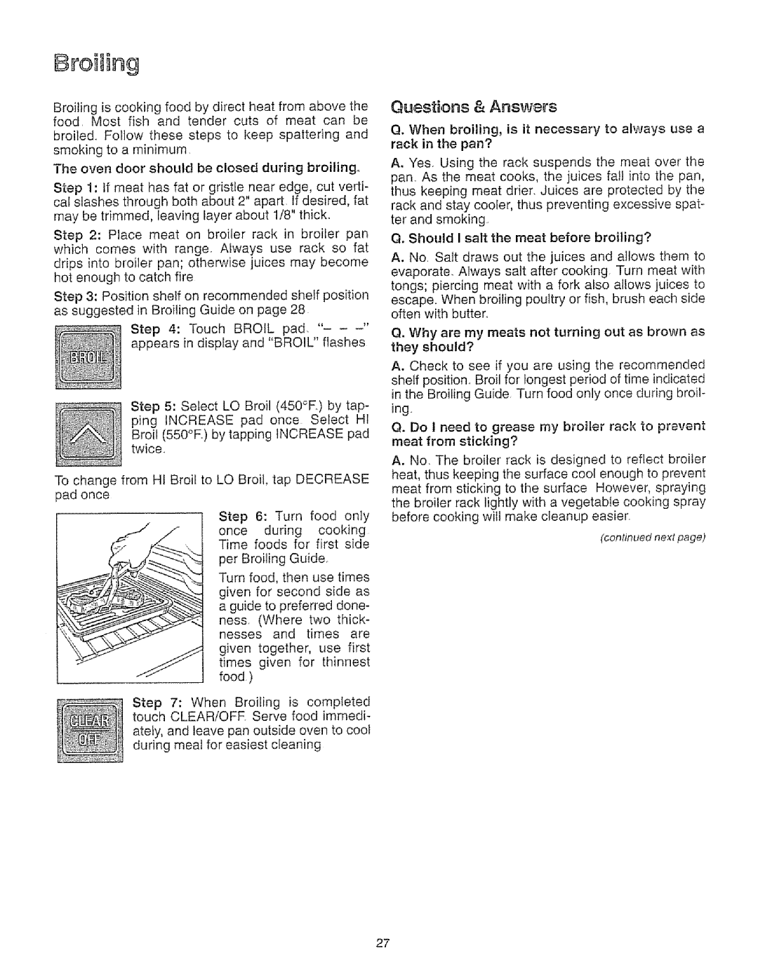 Kenmore 73819, 73511, 73515, 73811 manual Liroiling, Questions & Answers 