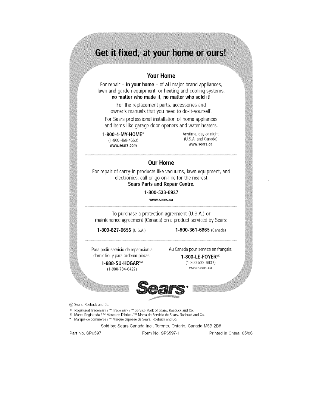 Kenmore 758.15408 manual YourHome 